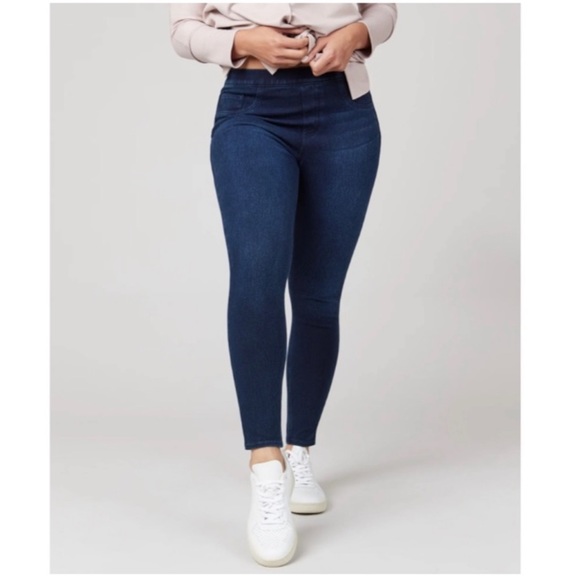 Spanx Jean-ish Ankle Leggings Pull-On Denim with Slimming Tummy Control Size M - Picture 4 of 15